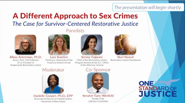 WEBINAR – A Different Approach to Sex Crimes: The Case for Survivor-Centered Restorative Justice
