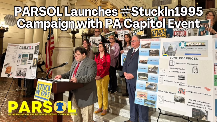 PARSOL Board Chair Josiah Krammes speaks at the PA Capitol Rotunda flanked by State Reps. Emily Kinkead and Tim Briggs (28 Oct 2025) [John Dawe/PARSOL]